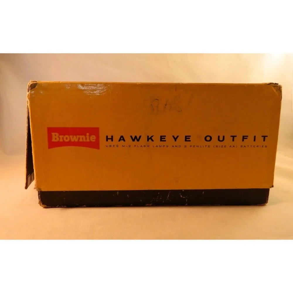 Vintage 1965 Kodak Brownie Hawkeye Camera Flash Model With Box Manual Untested
